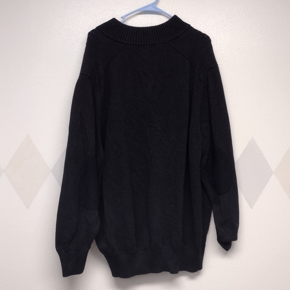 Oak Hill quarter zip pull over sweater with waffle knit front and elbow patches - Picture 3 of 13